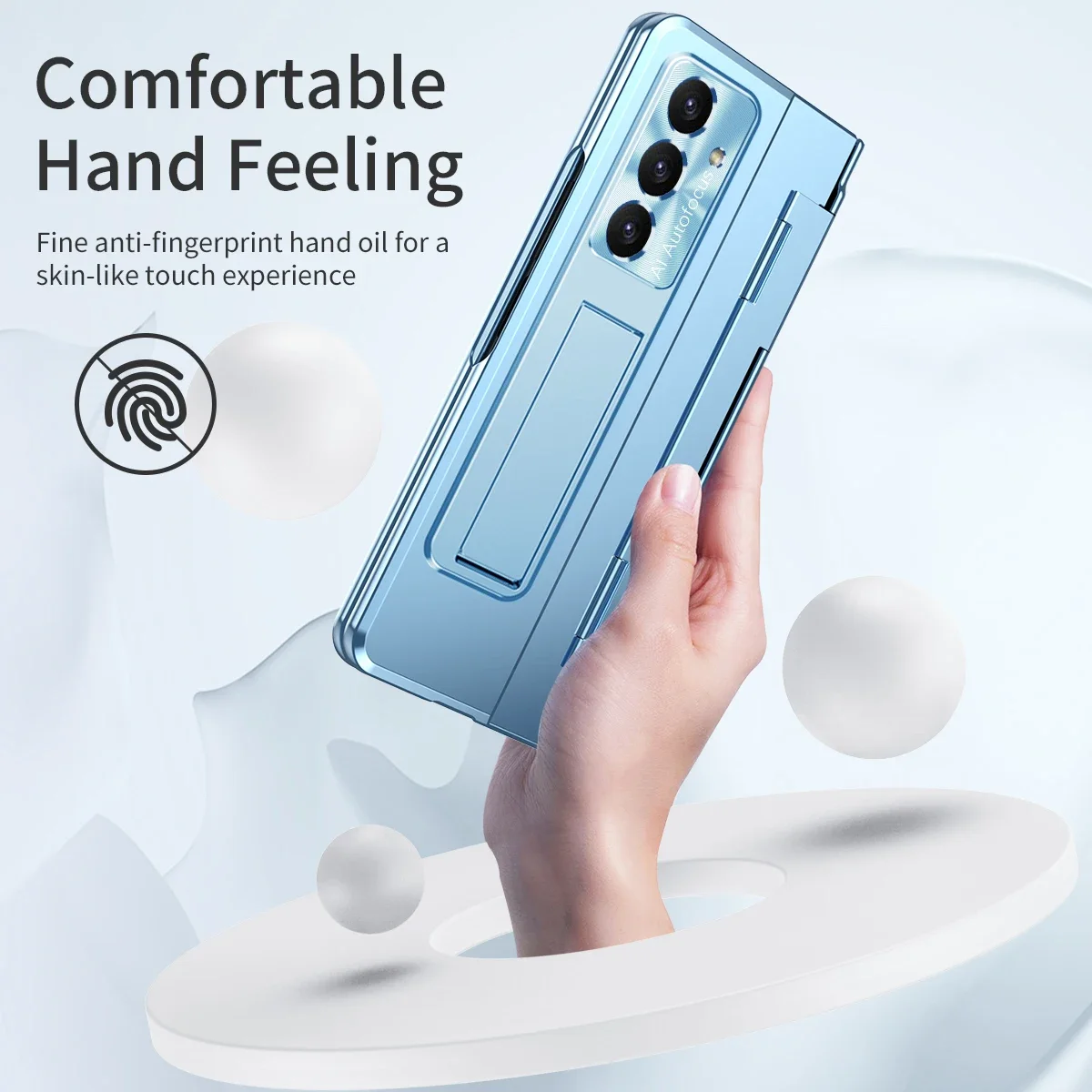 

Elegant Pure Color Case for Z Fold7/Fold6/Fold5 Folding Cover with Flat Hinge Support Shockproof