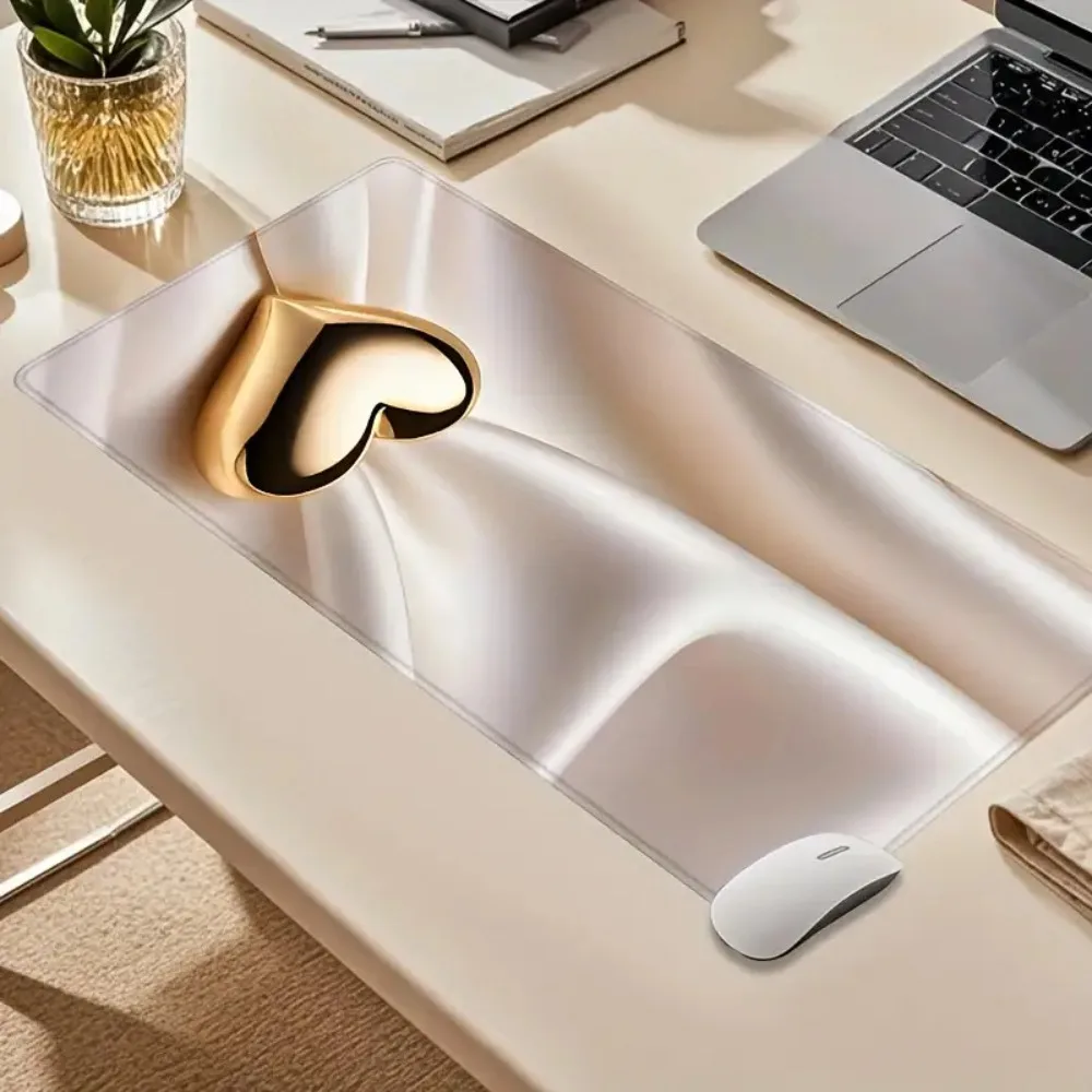 Golden heart-shaped mouse pad computer desk accessories pk control 1 mousepad mouse mat 키보드 손목받침대 muismat xxl 마우스패드 대형