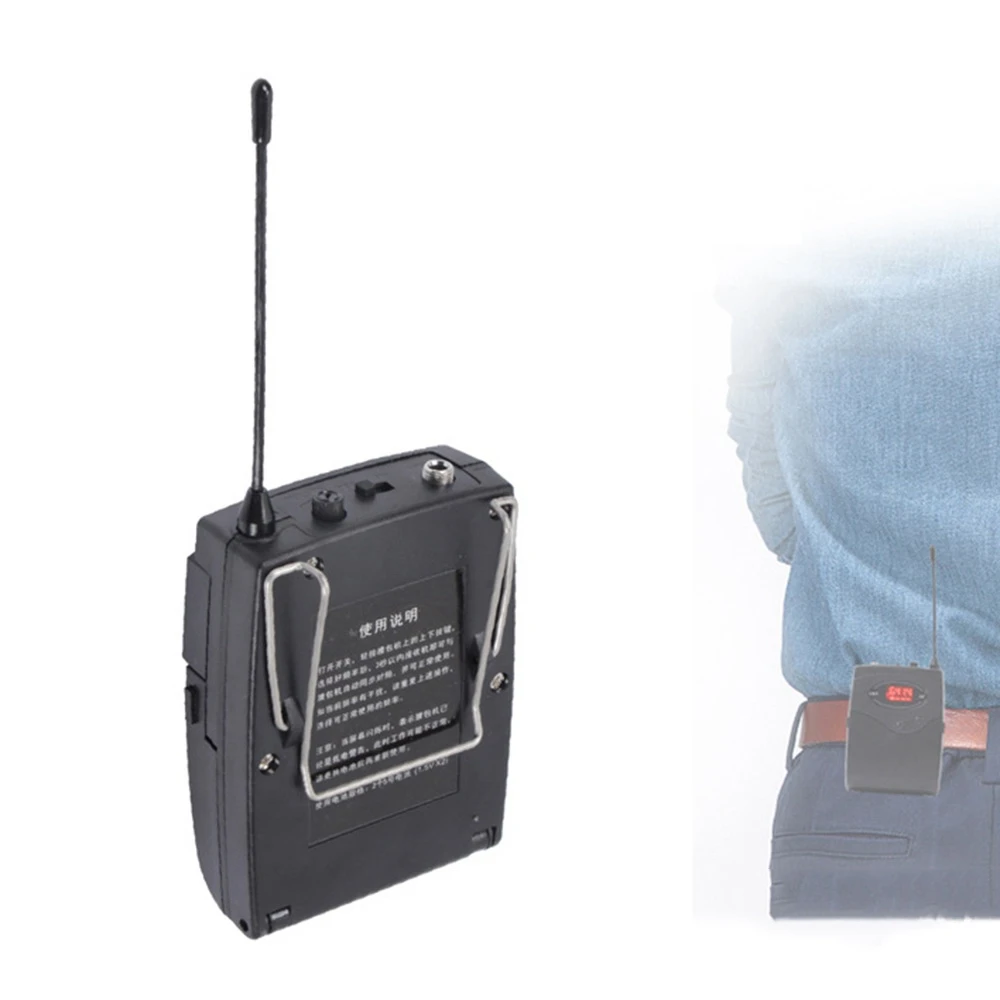 Drahtloses Mikrofons ystem, kabelloses Mikrofonset mit Headset und Laval ier Revers mikrofon Beltpack Sender Empfänger