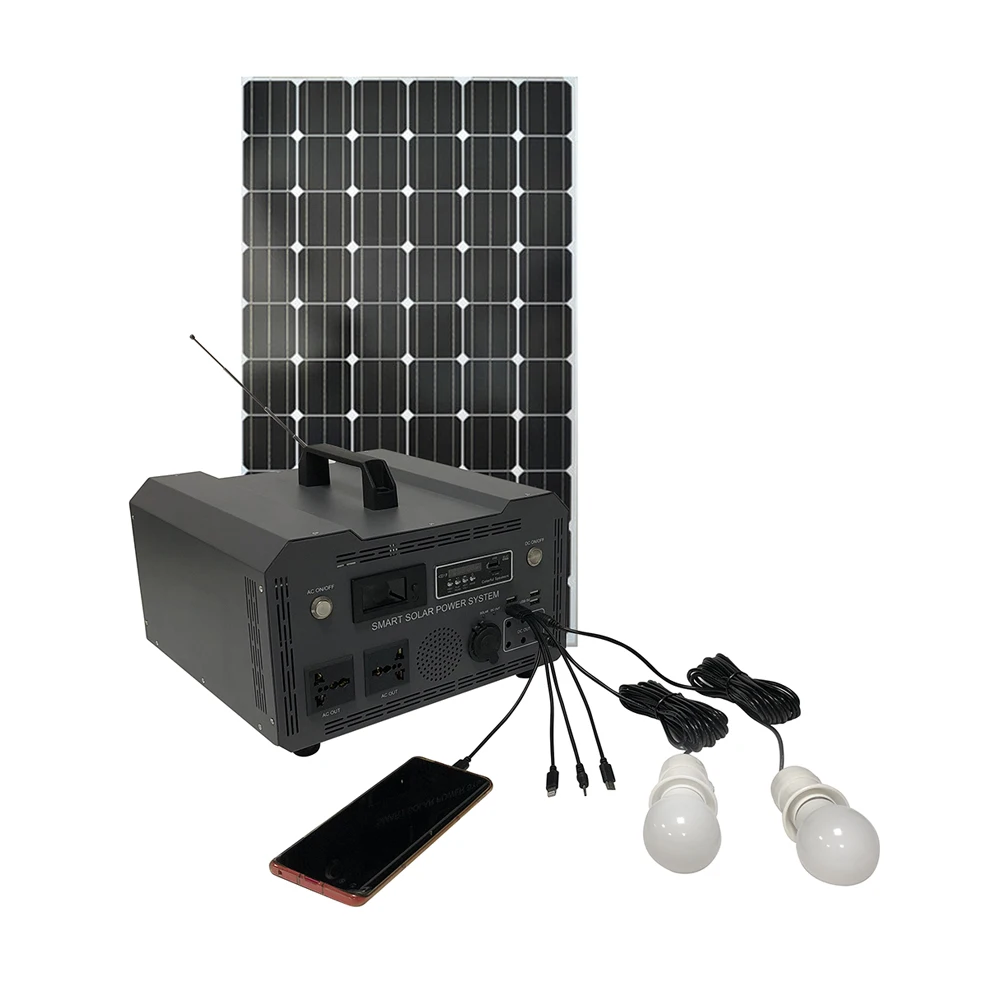 

Portable Generator Energy Photovoltaic Inverter Kit 300w 500w 1kw Inverter Off-Grid Solar Home Power System