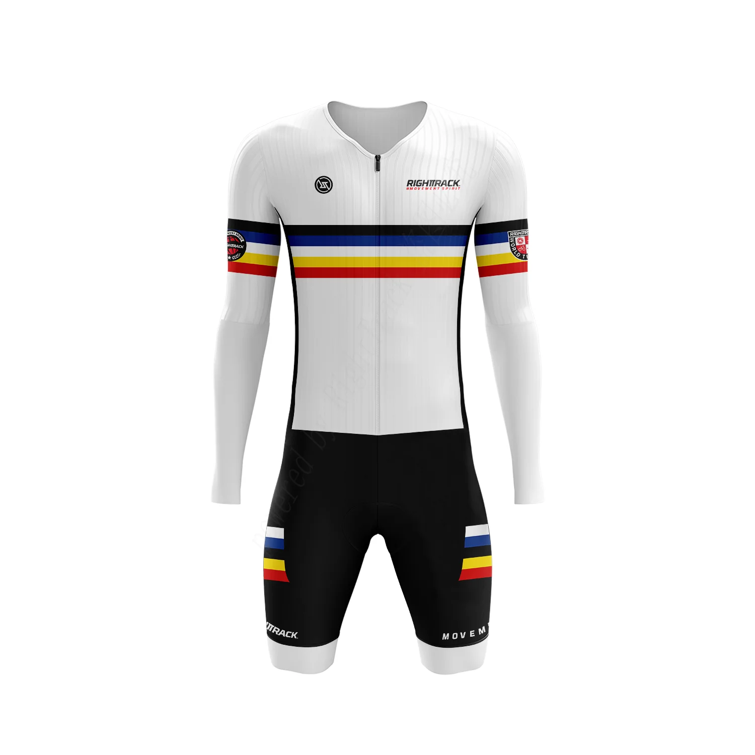 

HotSale MEN'S Trisuit Triathlon World Championship Long Sleeve Skinsuit RIGHTTRACK Swimming Cycling Running Competition Appare