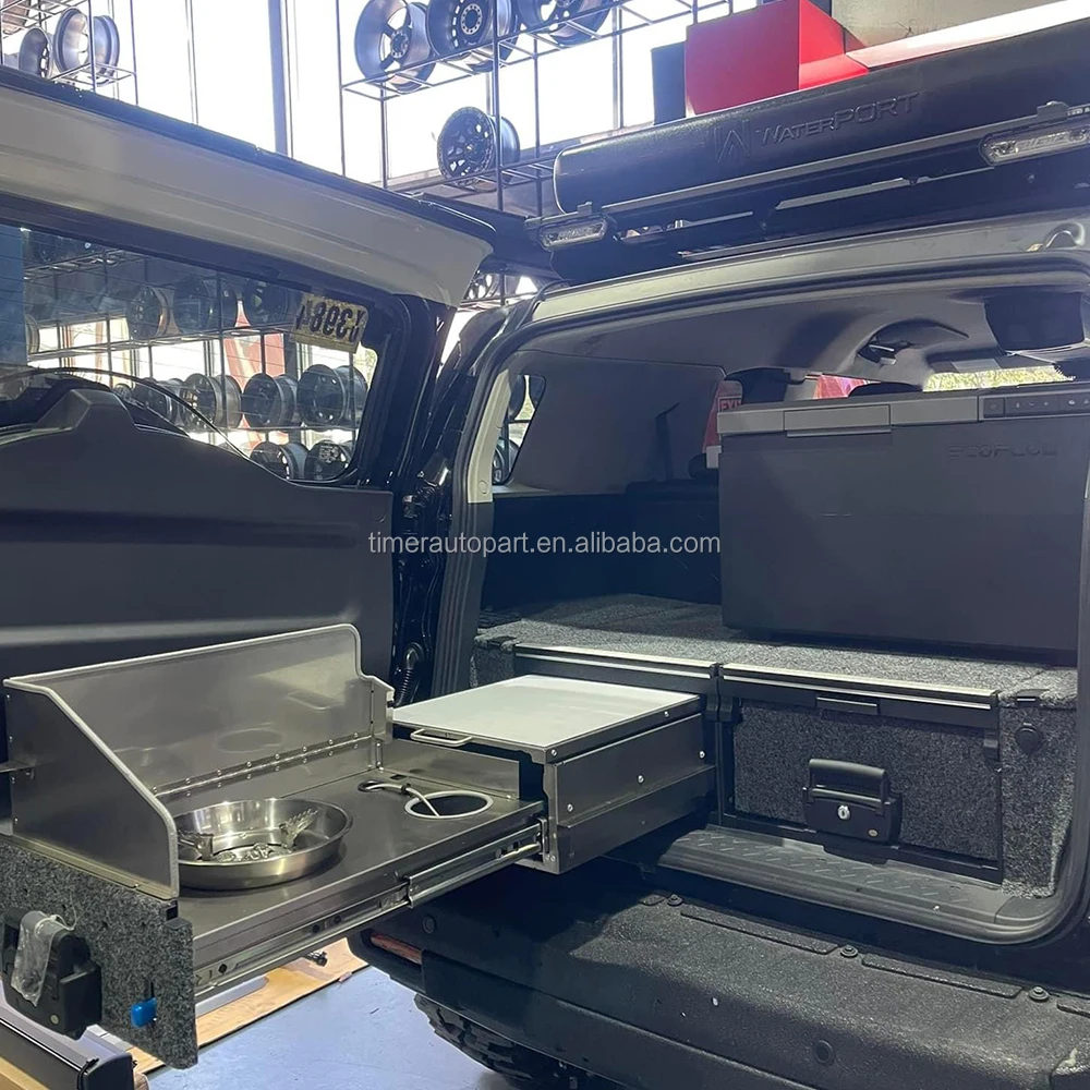 4x4 Offroad Overland Camping Heavy Duty Stainless Steel Kitchen With Storage Drawer Built In Drawer Case For FJ Cruiser 2011+