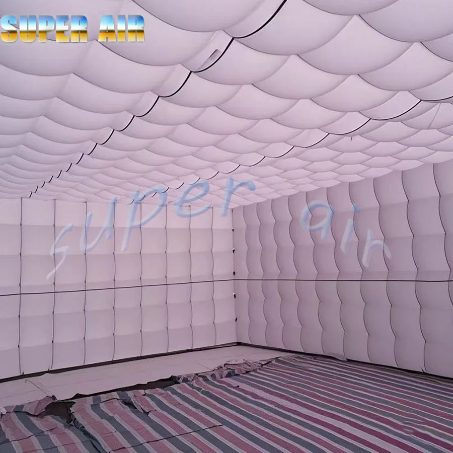 Super Air 3m withe curve Inflatable photo booth inflatable curved wall wedding backdrop with led lighting