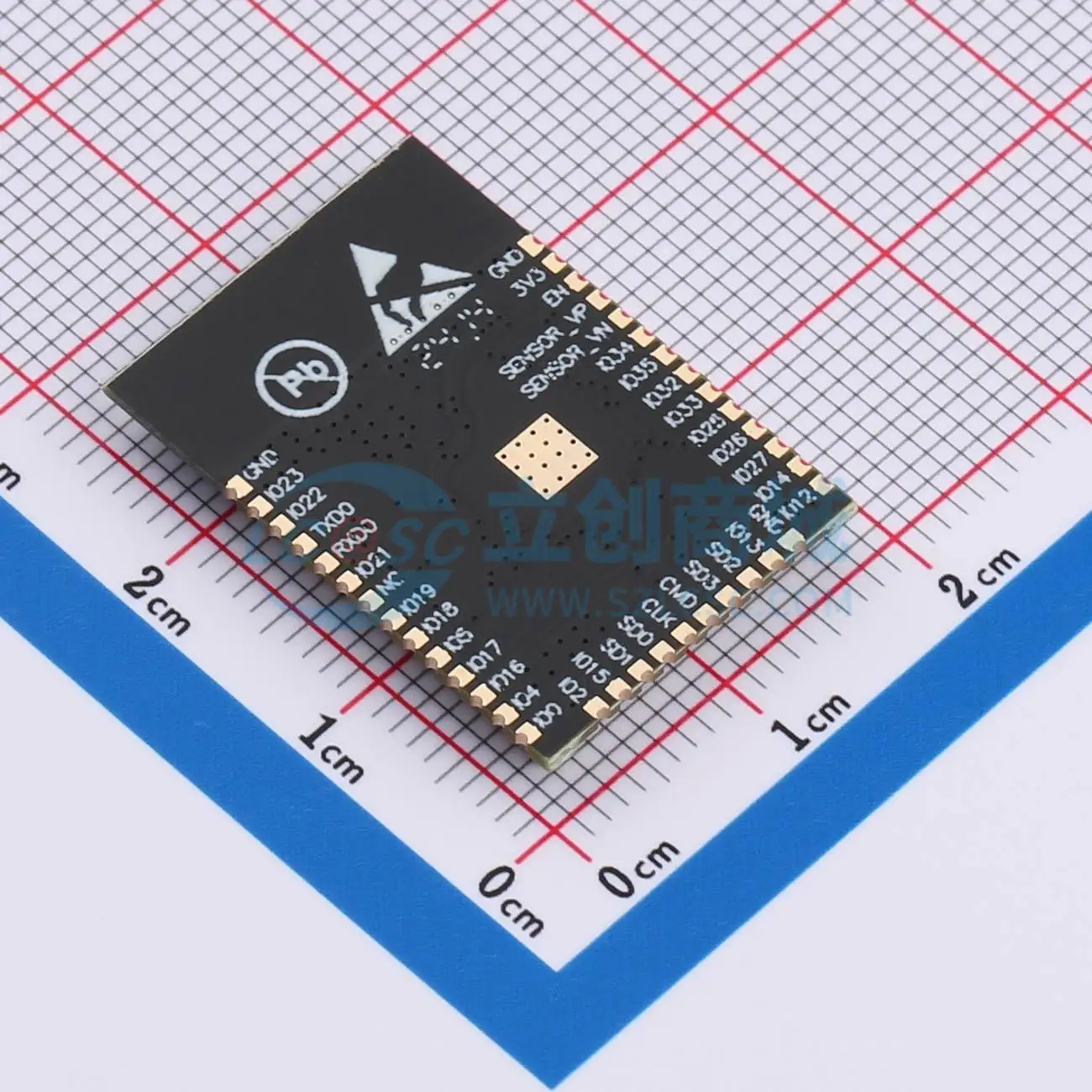 4pcs ESP32-32E-N4 SMD 25.5x18mm ESP32-D0WD-V3 Bluetooth4.2 I2C GPIO UART SPI SDIO I2S WiFi Wireless Module for Smart Home System