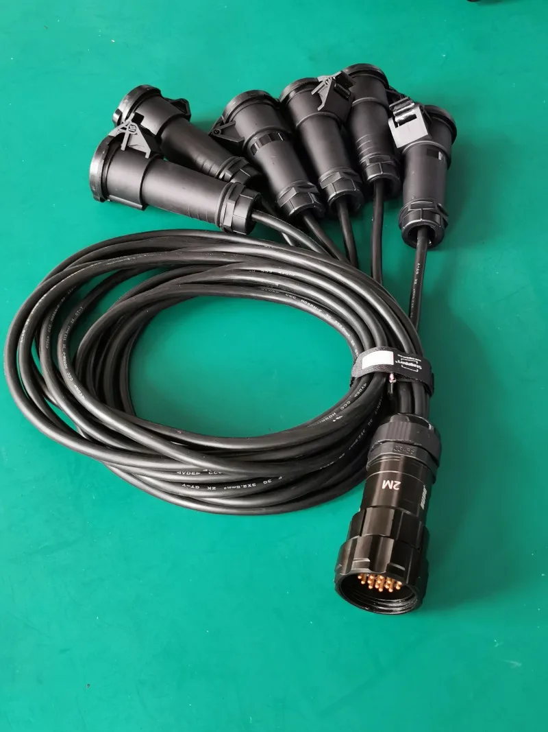 6 way 19pin socapex to CEE16A socket cable 1.5M 3M 5M 10M Length image 3