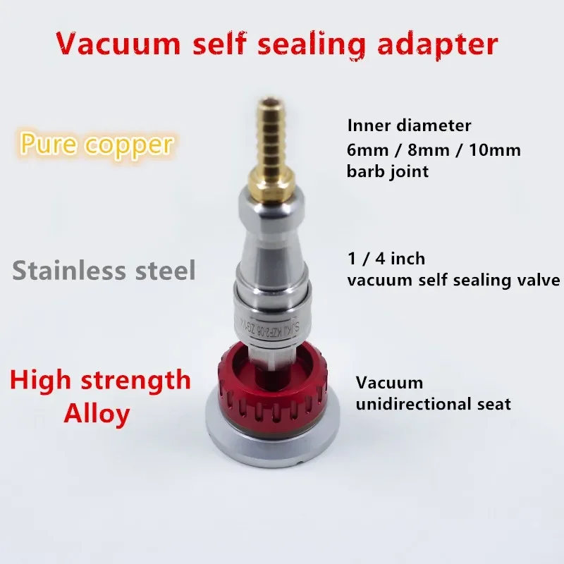 self sealing metal Reusable Vacuum Bag Connector Vacuum valve nozzle for Prepreg Vacuum Process Carbon fiber resin infusion