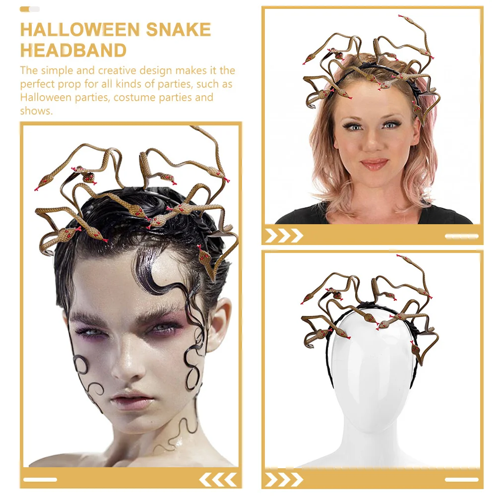 Snake Headband Halloween Costume Party Cosplay Accessory Creative Reptile Design Lightweight Comfortable Wear for Women Girls