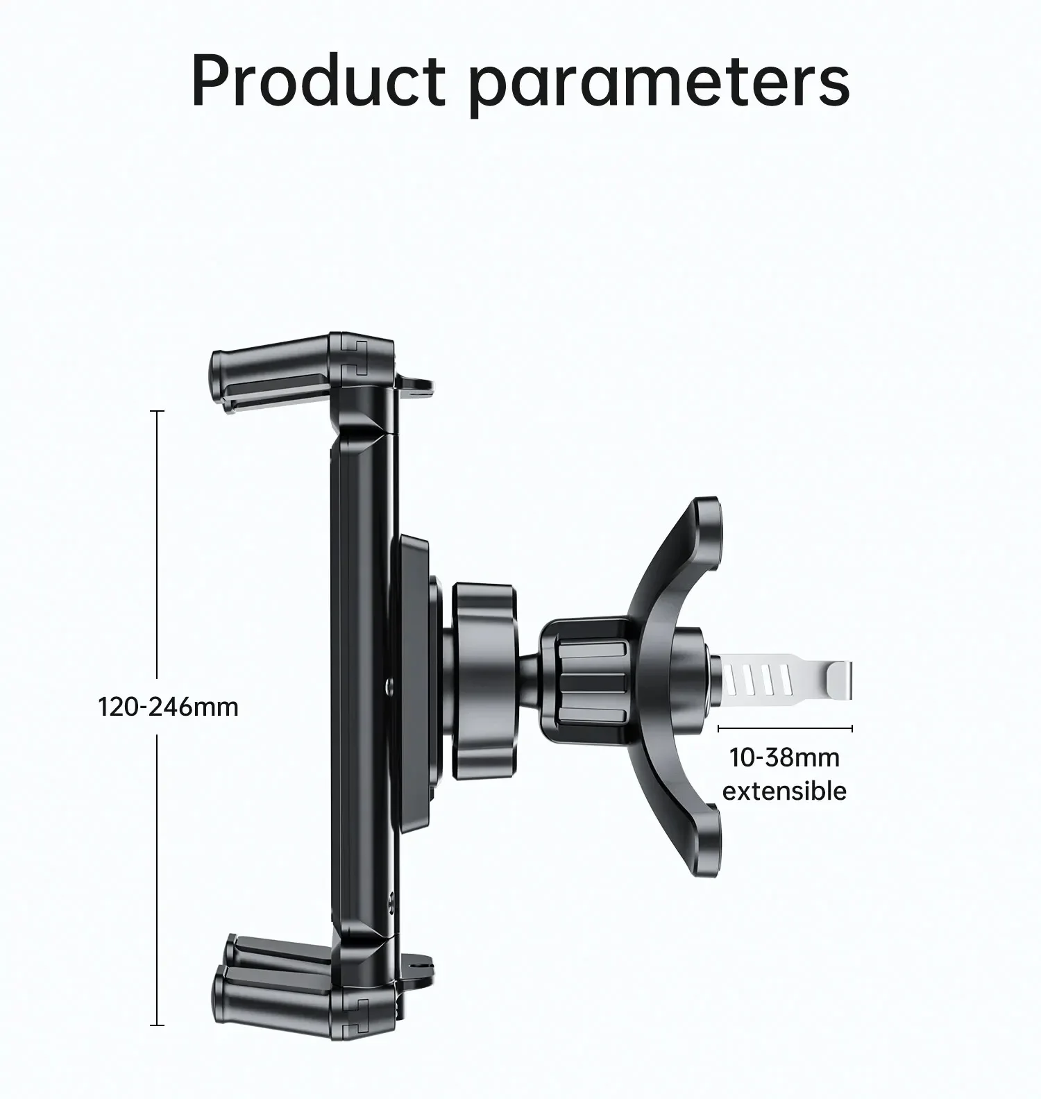 Auto-Lüftungsgitter-Tablethalter, universelle Handyhalterung für 7-12,9 Zoll iPad, 4-7 Zoll faltbarer Bildschirm, verstellbare Klemmhalterung – Detail 13
