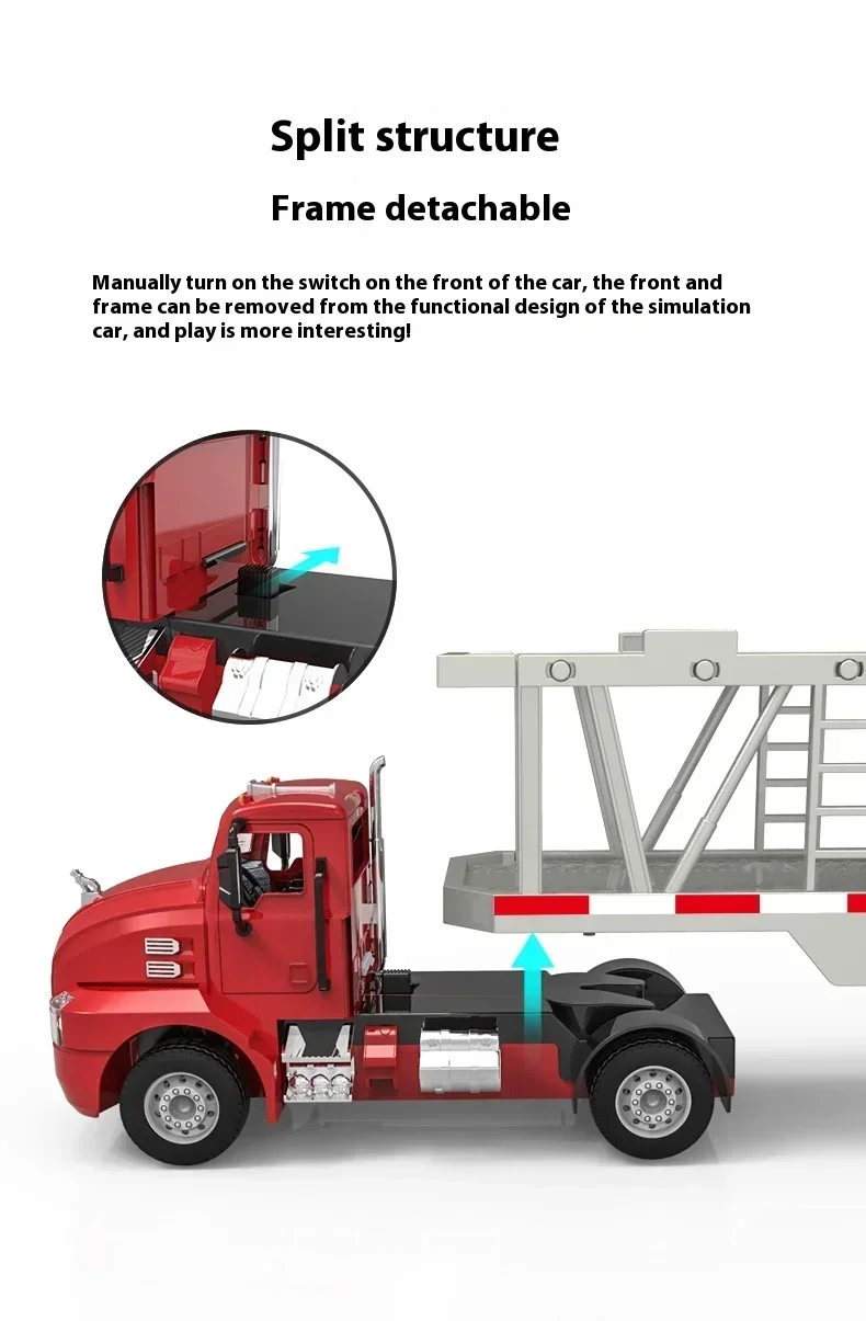 1: 26 E583-001 Vrachtwagen Dubbellaags Plat Speelgoed Afstandsbediening Transport Voertuig Mack Engineering Voertuig Model Speelgoed Geschenken Kinderen