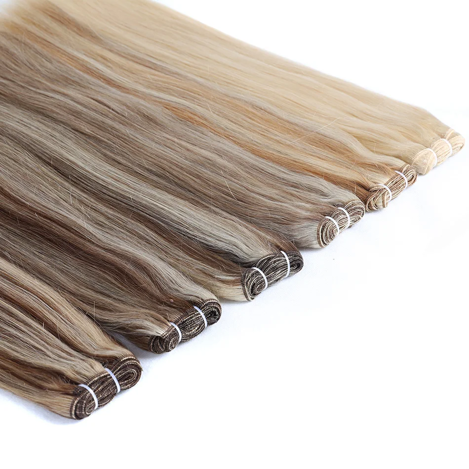 BHF-extensiones de cabello humano 100% liso, pelo Natural Remy europeo, trama de 100g, Color Piano