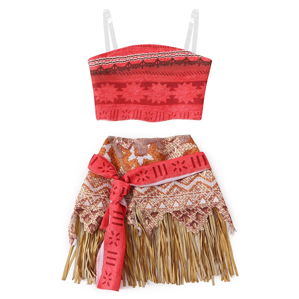 Disney Halloween Fairy Princess Moana Costume Girl Cosplay Vaiana Vintage Adventure Kids Bikini Party Clothes Kids Clothes Set image 4
