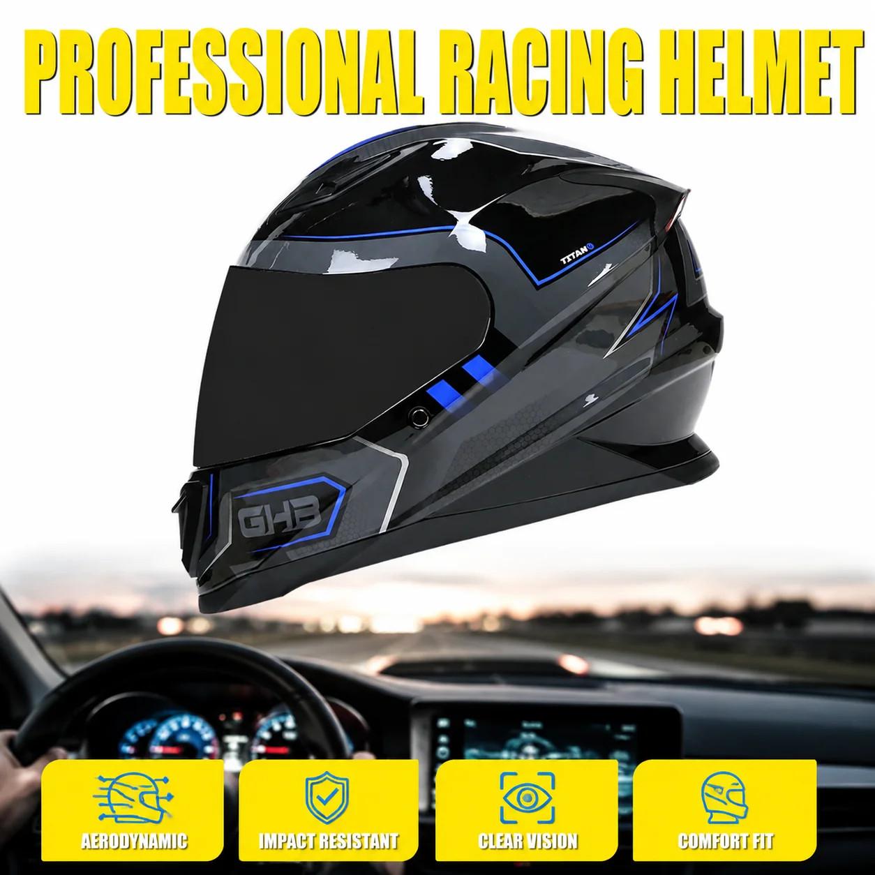 DOT-zugelassener Integralhelm für alle Motorräder, Kopfschutz, warme und bequeme Vier-Jahreszeiten-Sicherheitsausrüstung.
