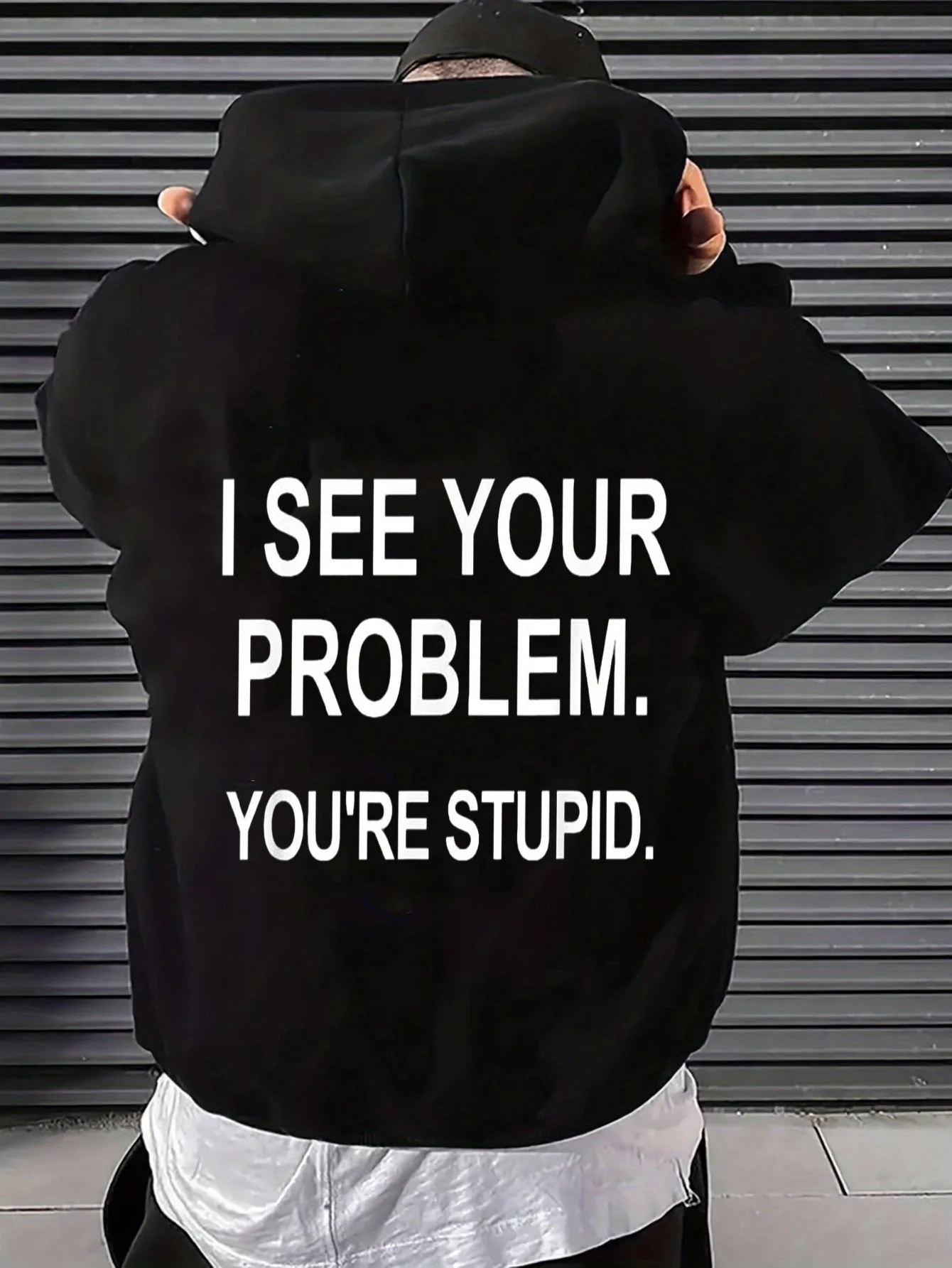 Men's Hooded Sweatshirt with Humorous Sarcastic Quotes 