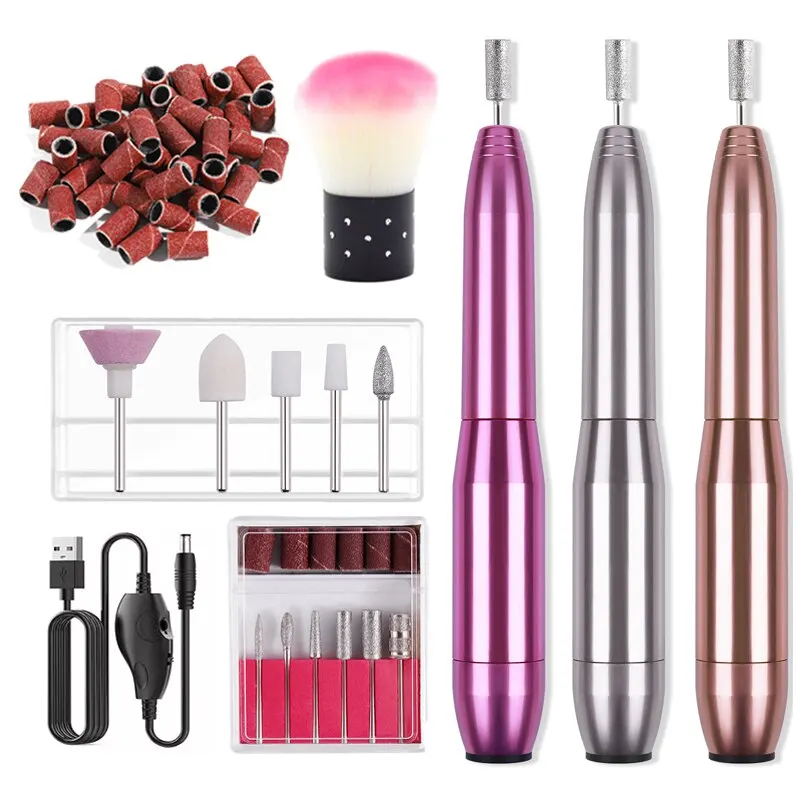 Electric Nail Drills Kit Remove Polish Manicure Pedicure Sanding Bands Machine Nail Art Pen Device Equipment