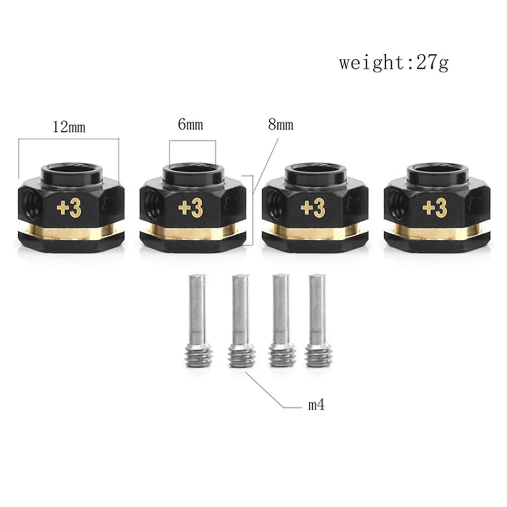 

12MM Wider Adaptor Wheel Block Brass Counterweight Extended Long Adaptor for TRX4 TRX6 RC Car Accessories