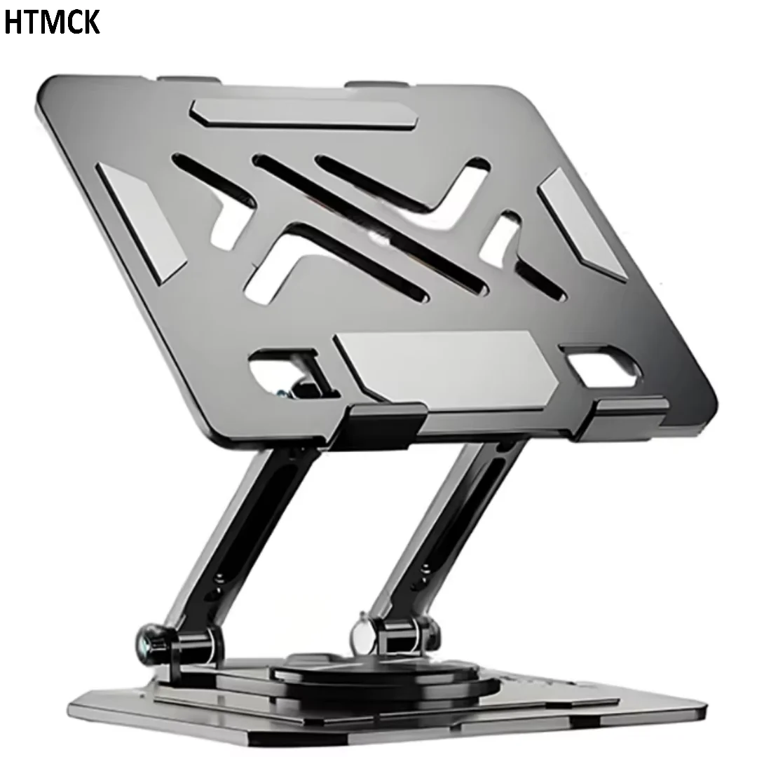 Suporte de mesa para tablet, em aço carbono, com haste dupla ajustável e giratória, dobrável, para tablets de 4,7 a 16,5 polegadas.