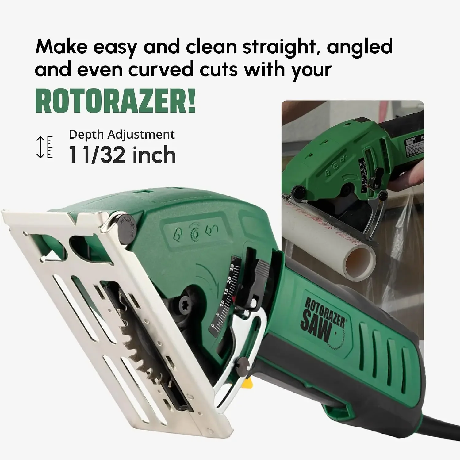 Official ROTORAZER Compact Circular Saw Set for DIY Projects - Cut Drywall, Tile, Grout, Metal, Pipes, PVC, Plastic, Copper