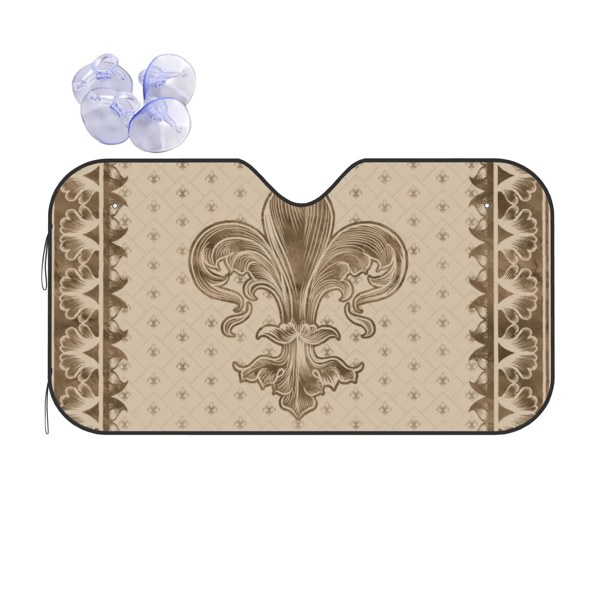 Fleur De Lis Car Front Window Sun Shade Heat Insulation Cover Portable UV Protection Covers Car Solar Protection