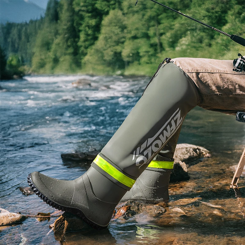 Foldable Outdoor High-top Rain Boots Men's Lure Waterproof Anti-slip Lure Fishing Wading Boots Rice Transplanting Stream Tracing view 2