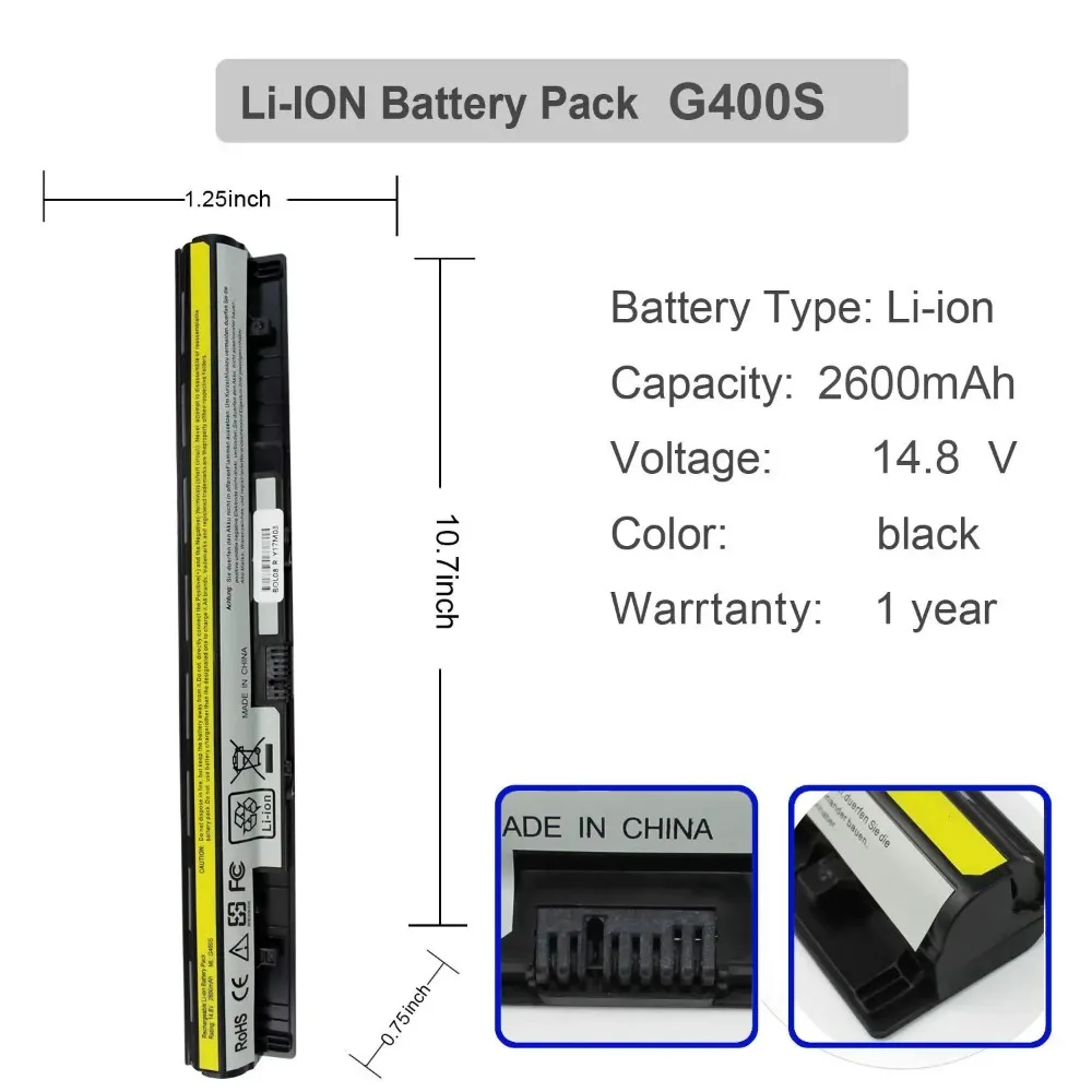 Imagem -05 - Bateria do Portátil para Lenovo L12m4e01 L12s4e01 L12l4a02 L12m4a02 Ideapad G400s G405s G500s G510s S410p Z710 Z4070 Z50-70 G40-70