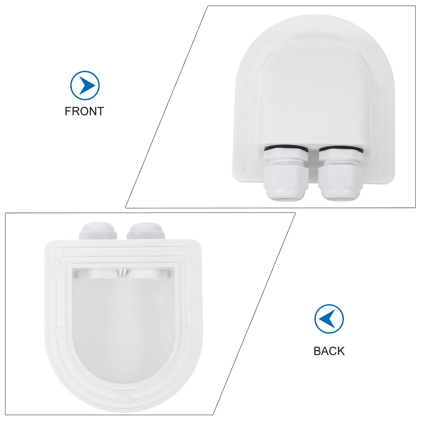 Solar Cable Entry Gland Dual Hole, Waterproof UV-Resistant ABS for RV, Camper, Boat, Vehicle Roof Wire Pass-Through