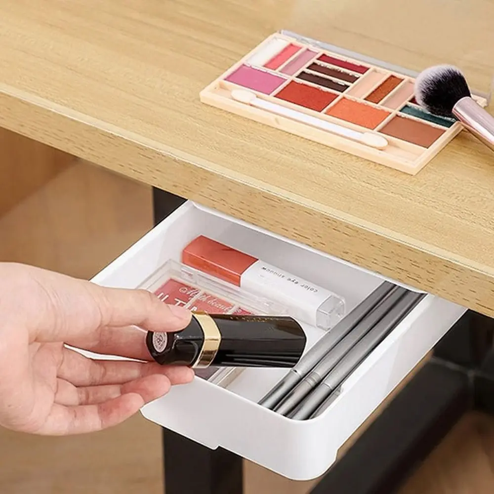 Self-Adhesive Table Shelf Storage Box Large Capacity Space-saving Under Desk Drawer Multifunction Drawer