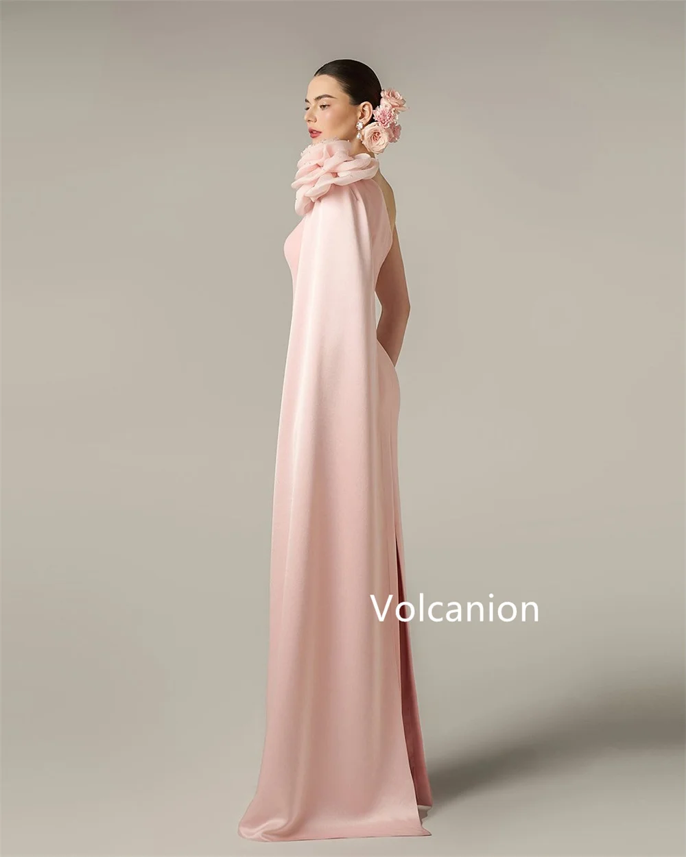 Jersey Kustom Gaun Panjang Satu Bahu Lurus Bunga Buatan Tangan Acara Dipesan Lebih Dahulu Indah Sederhana Kualitas Tinggi