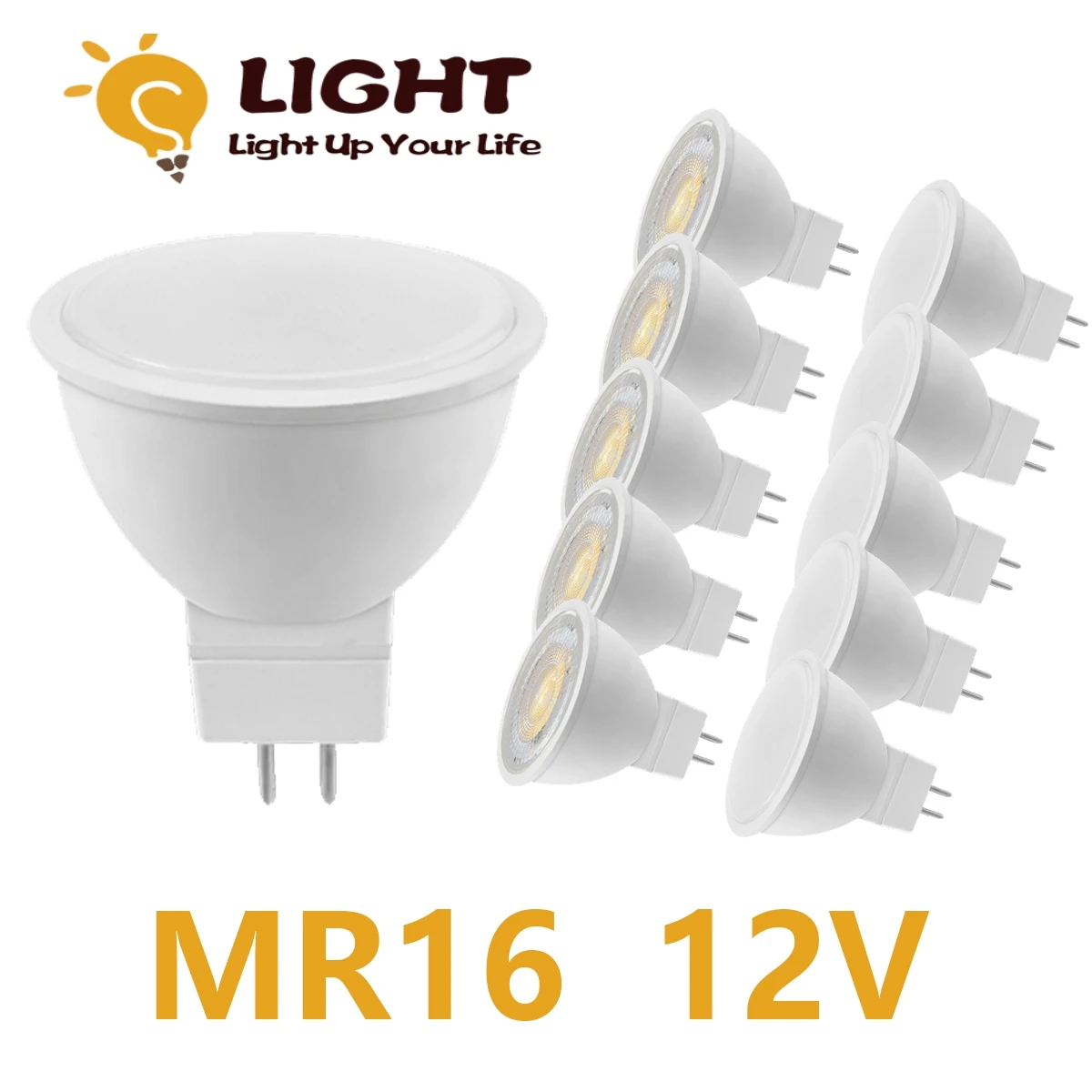 할로겐 램프 교체 가능 저압 LED 스포트라이트 전구, MR16, AC/DC 12V, GU5.3, 3W, 5W, 6W, 7W, 38/120 도, 20W, 50W, 4-20 개