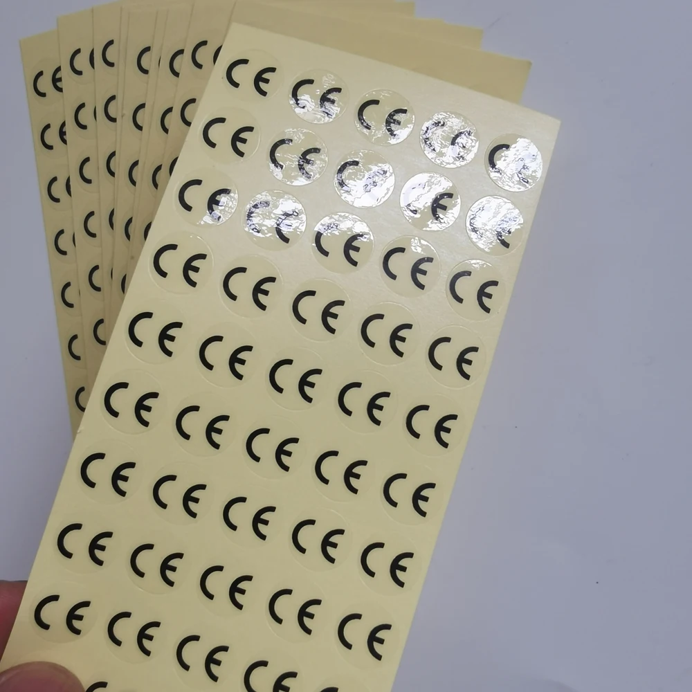 1Cm Ronde Ce Sticker Wit/Zilver/Hologaphic/Duidelijke Basis Cirkel Label 500Pcs
