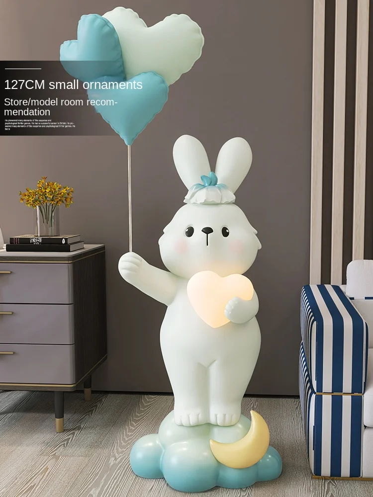 Decorations Sculptures & Figurines Home Decor Balloon Rabbit Heart Lamp Landing Nordic Living Room Resin / FRP Animal Ornaments