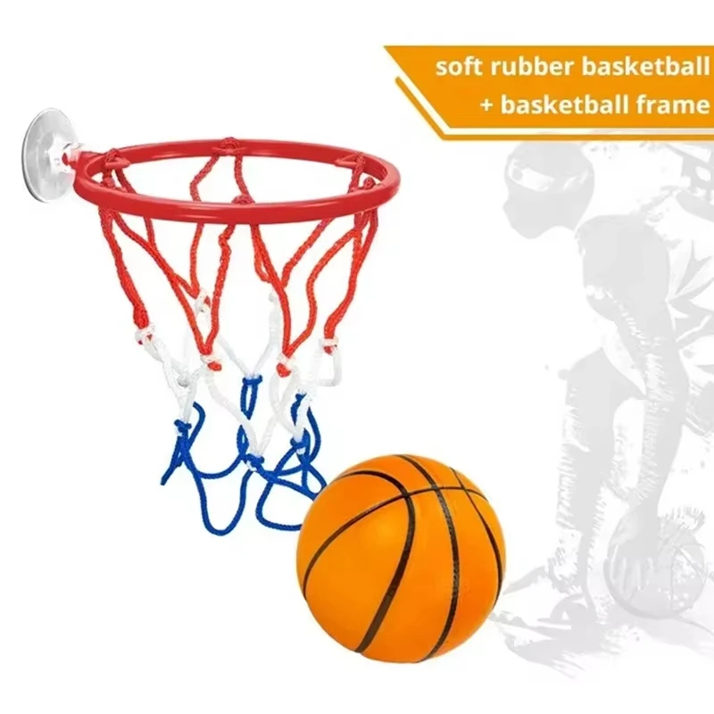 Mini Basketball Set Elastic Ball Children Foldable Basketball Frame Indoor No Punch Wall Mounted Nursery Home Shooting Frame