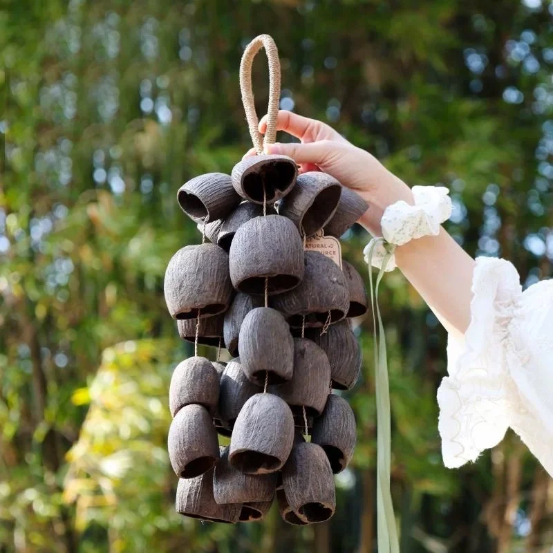 Natural Fruit Shell Wind Chime Handmade Sound Healing Handbell Outdoor Hanging Wind Chime Portable Meditation Musical Bells
