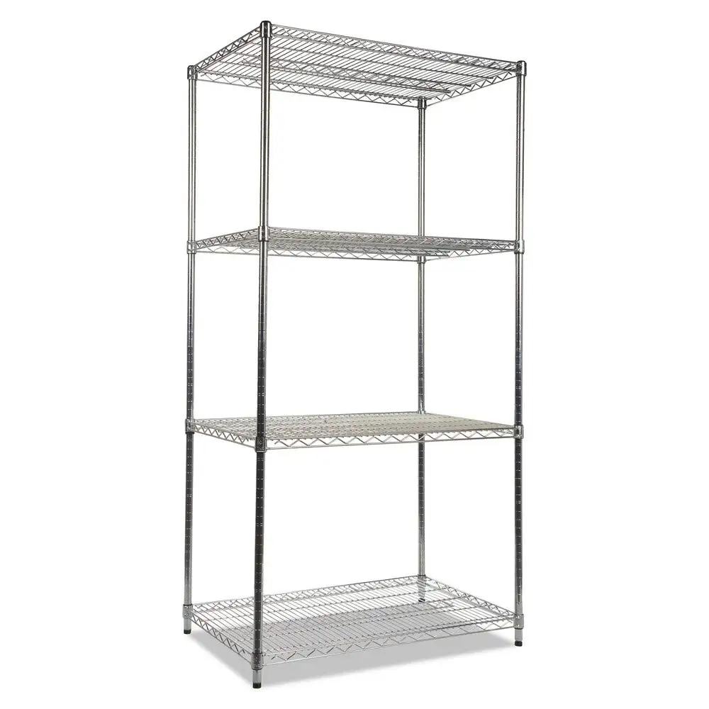 ALESW503624SR Industrial Heavy Duty Wire Shelving Starter Kit, 4-Shelf, 36w x 24d x 72h, Silver from Asurion, LLC