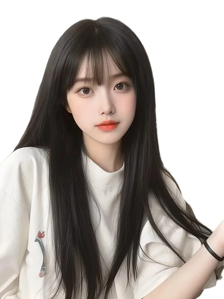 شعر مستعار، غرة، مشاهير الإنترنت، مزاج رقيق طبيعي، شعر مستعار طويل مستقيم من الألياف الاصطناعية
