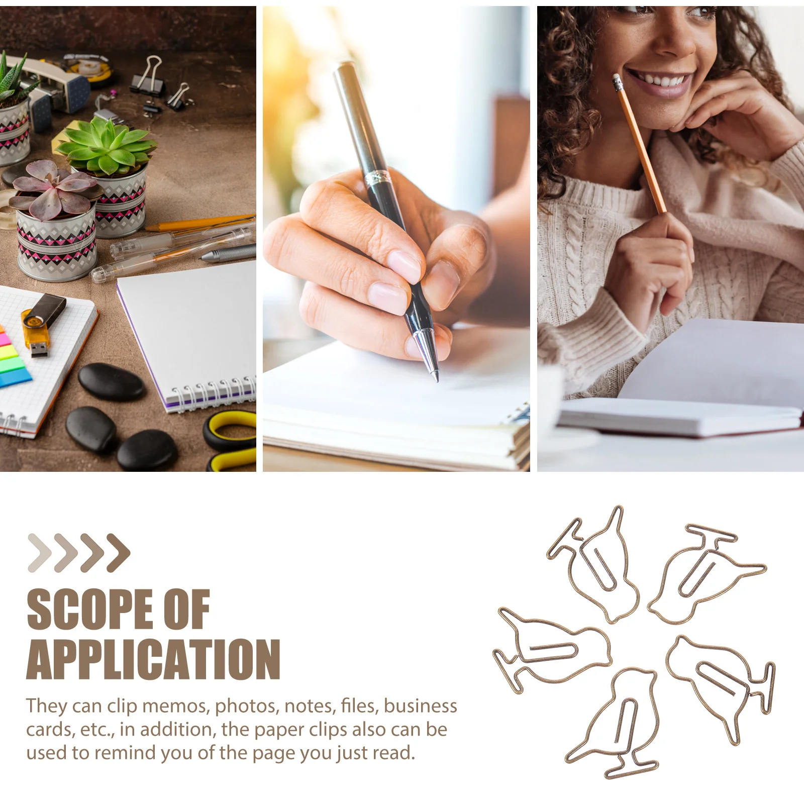 

20Pcs Unique Metal Paper Clips Adorable Shape for Office Use Photo Album Holders and Attractive Metal Paper Clip