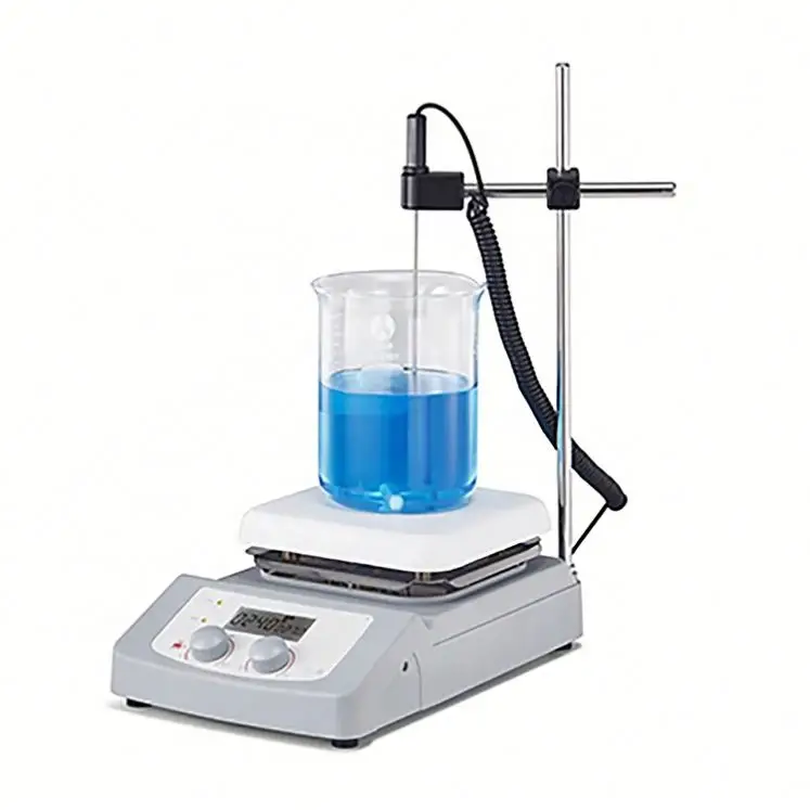 Sinosource LCD Digital Magnetic Hotplate Stirrer 5L Heating 200-1500RPM Brushless DC Motor Aluminum Ceramic Coating Work Plate