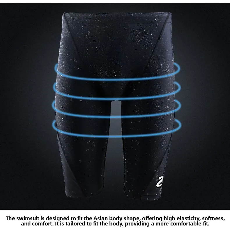 

Qui Dry Men's Swimming Suit Teenage Boys Five Parts Swimming Equipment Set Cap Goggles Swimming Trunks Polyester Material