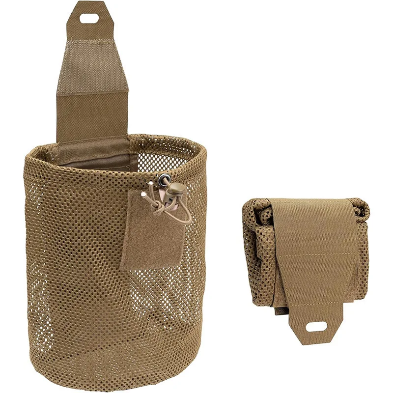 

Tactical Molle Dump Pouch Outdoor Roll-Up Drawstring Magazine Utility Folding Waist Bag Mesh Foldable Sport Hunting Edc Pocket