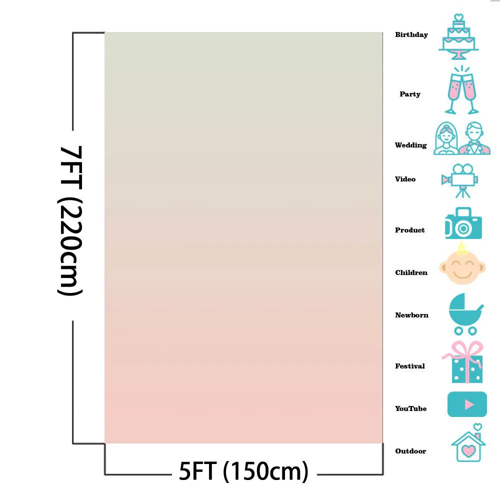 MOCSICKA 그라디언트 솔리드 컬러 배경 사진 패션 텍스처 키즈 신생아 전문 배경 Photoshoot 소품