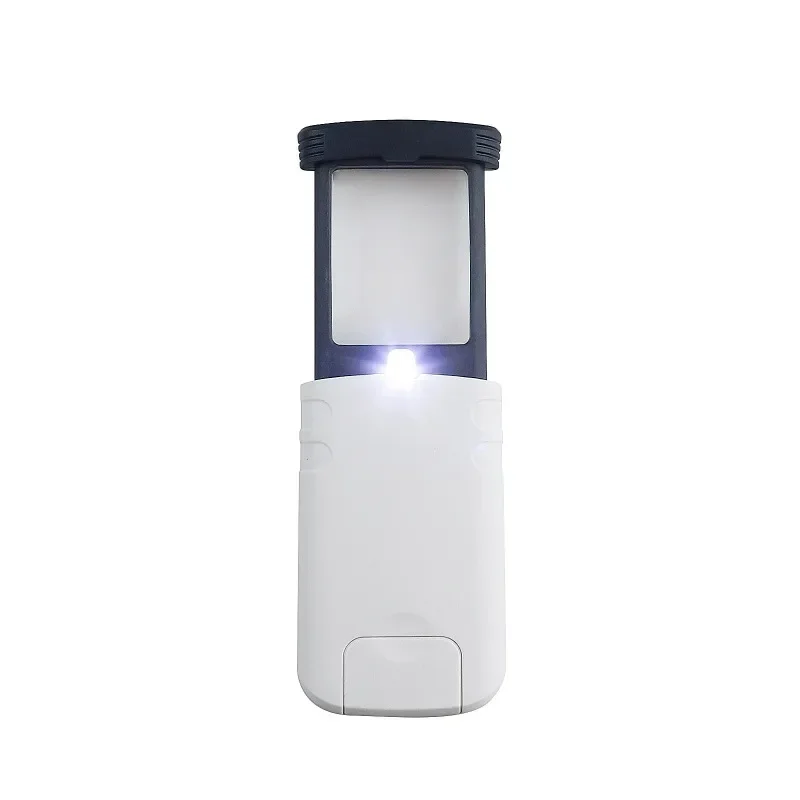 4X Magnifier with 3 LED Lights - Foldable Pocket Microscope for Jewelry, Reading & Crafts (Portable Illuminated Loupe, HD Lens)