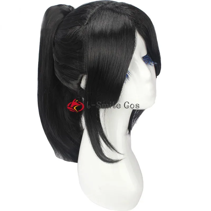 

Game Yandere Simulator Ayano Aishi Cosplay Hair Black Synthetic Removable Ponytail + Wig Cap