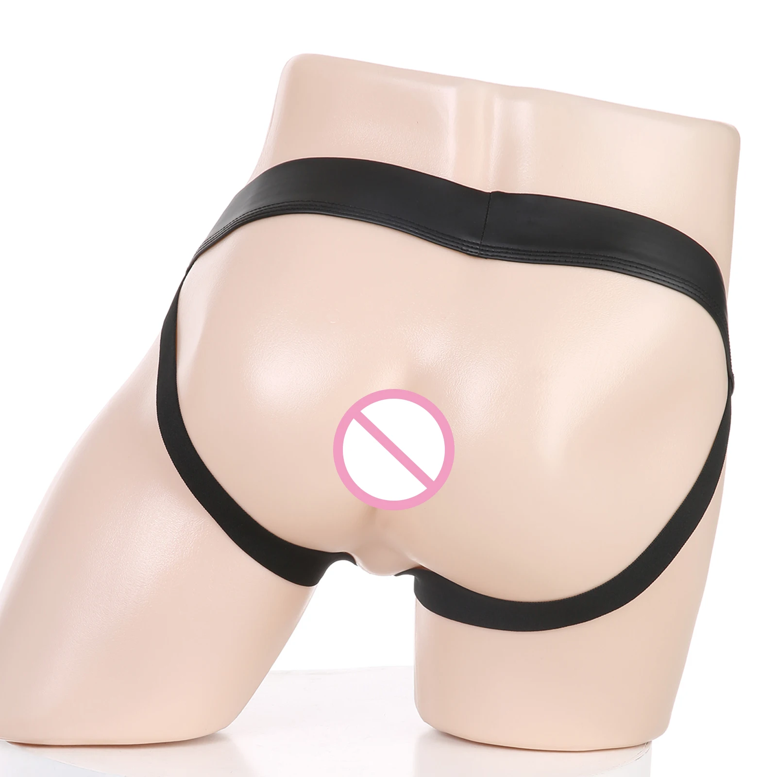 الرجال مثير القضيب الحقيبة حزام رياضي Crotchless سراويل بولي الورك الورك تحمل مفتوحة أسفل ثونغ انفصال الحقيبة فو الجلود الشرج الملابس الداخلية #2