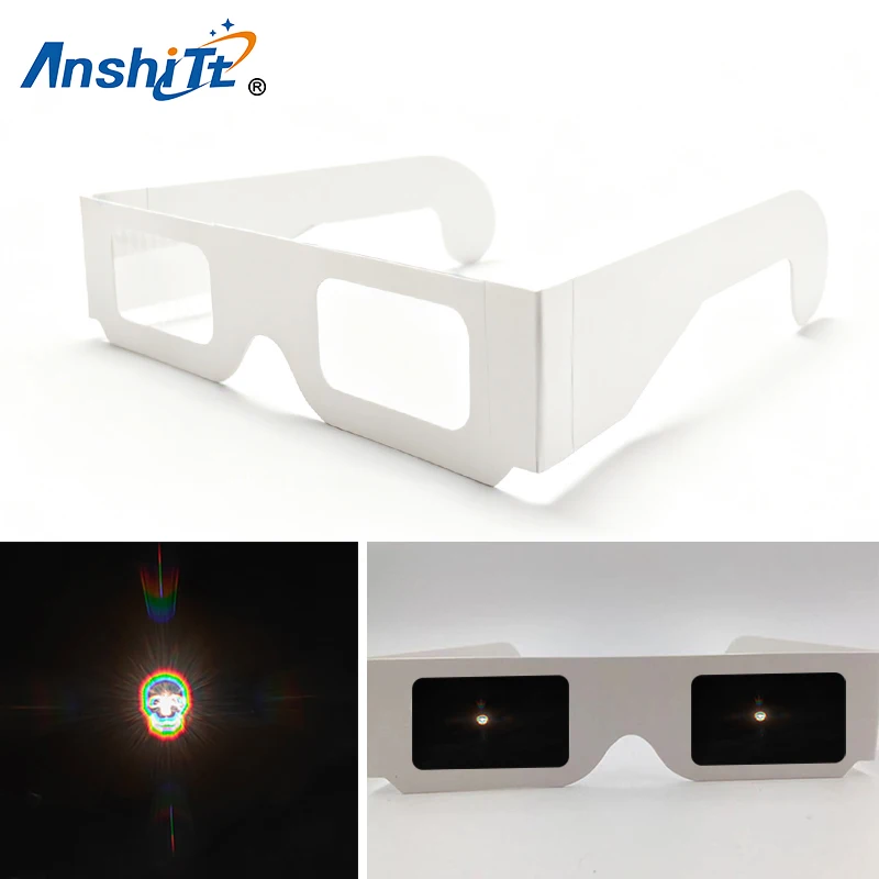 

Paper Clear Diffraction Glasses Coldplay Skullhead Firework Glasses Rainbow Prism Effect Clip Watching Light/firework Party