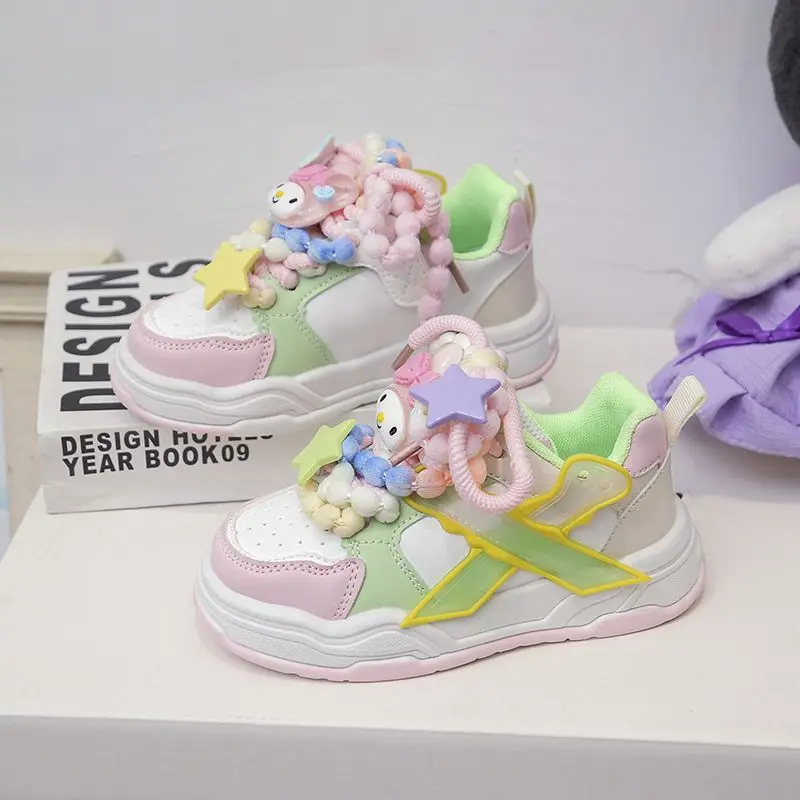 My Melody-zapatos Kawaii Sanrio Anime para niñas, zapatillas de dibujos animados, zapatos de tablero para niños, zapatos deportivos casuales, regalo para niños, otoño