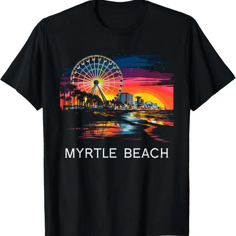 

Myrtle Beach South Carolina T Shirt Skywheel Ocean Retro