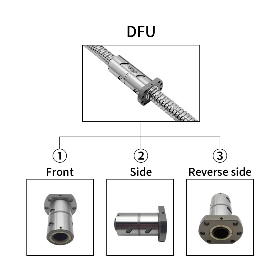 C7 High Precision Ball Screw With Double Nut End No machined DFU1605 2005 3205 3210 4005 4010 5010 Length 150-1150mm For CNC