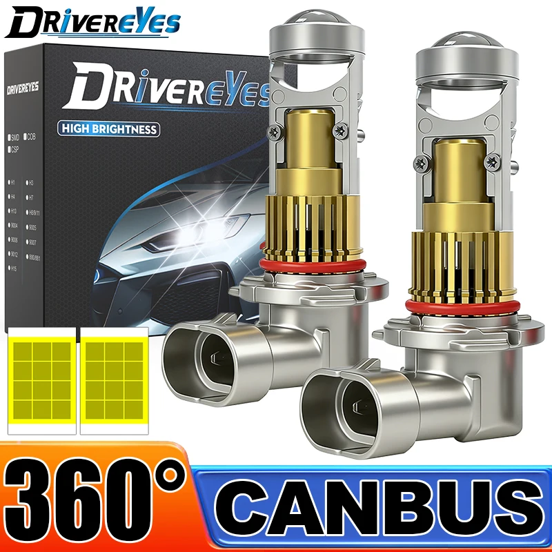 H7 LED Projector Lens Canbus H4 H11 H8 H9 9005 HB3 9006 HB4 9012 HIR2 Car Headlight 6000K Led Light Turbo Lamps Auto Driving LHD