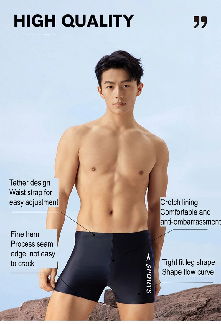 Men Professional Water Sports Quick-Drying Breathable Board Shorts Surfing Beach Boxer Briefs Workout Bathing Trunks