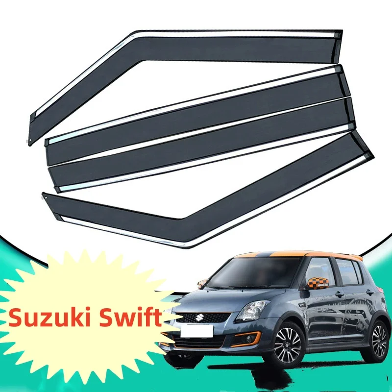 Для Suzuki Swift 2006-2018 автомобильный дефлектор бокового окна, оконный козырек, вентиляционные ветрозащитные щитки, защита от солнца и дождя, навесы, навесы Для Suzuki Swift 2006-2018 автомобильный дефлектор бокового окна, оконный козырек, вентиляционные ветрозащитные щитки, защита от солнца и дождя, навесы, навесы