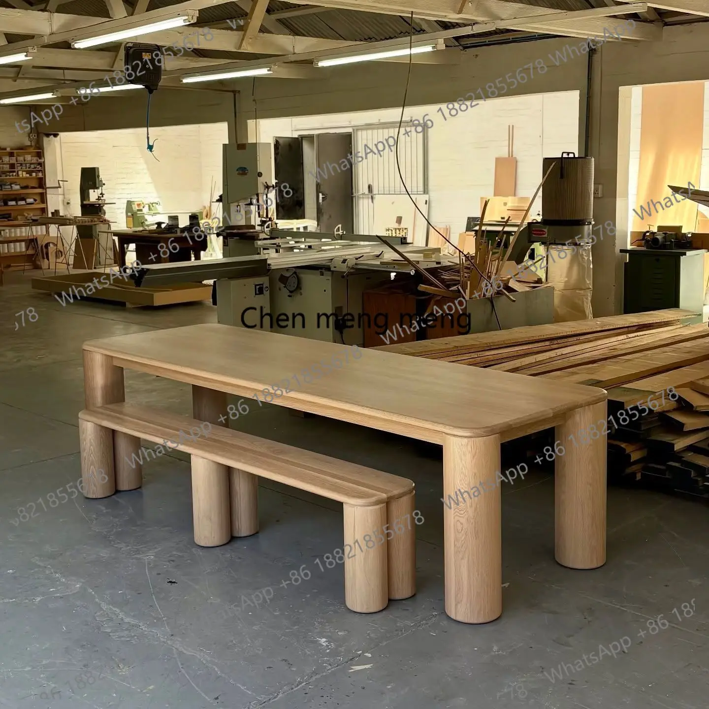 

Wabi Sandy Wind Solid Wood Dining Table Household Designer High-end Rectangle Dining Table Log Wind